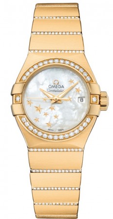 AAA Replica Omega Constellation Brushed Chronometer Star 27mm Ladies Watch 123.55.27.20.05.002
