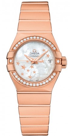 AAA Replica Omega Constellation Brushed Chronometer Star 27mm Ladies Watch 123.55.27.20.05.003