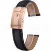 Rolex Black Leather with Rose Gold Clasp Bracelet  622498