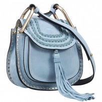 Chloe Hudson Mini Blue Suede Leather Bag 18927060