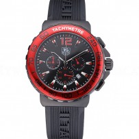 Tag Heuer Formula 1 Chronograph Black Dial Red Bezel Red Numerals  622407