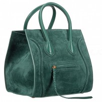 Celine Phantom Luggage Suede Leather Green