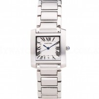 Cartier Tank Francaise 29mm White Dial Stainless Steel Case And Bracelet