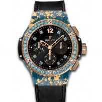 AAA Replica Hublot Big Bang Gold Linen Blue Gold Watch 341.XL.1280.NR.1207