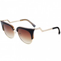 Fendi Edged Black And Brown Frame Zig Zag Temples Sunglasses 308402