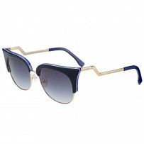 Fendi Edged Black And Blue Frame Zig Zag Temples Sunglasses 308401