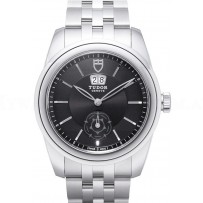AAA Replica Tudor Glamour Double Date Black Dial Folding Clasp Mens Watch 57000-2