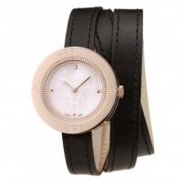 Hermes Classic MOP Dial Black Elongated Leather Strap