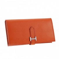 Hermes Bearn Wallet with Gusset Orange