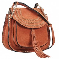 Chloe Hudson Small Tan Suede Leather Bag 18927058
