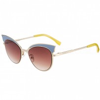 Fendi Cat Eye Grey Frame Yellow Temples Sunglasses 308408