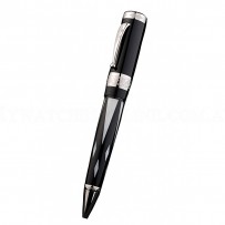 MontBlanc Black And Silver Design Ballpoint Pen With MB Engraving