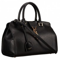 Saint Laurent Monogram Cabas Small Leather Bag Black