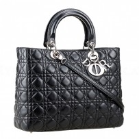 Dior Medium  Lady Cannage Bag Black