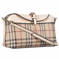 Burberry House Check And White Leather Shoulder Bag 18926904