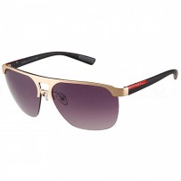 Prada Sporty Square Gold Frame Linea Rossa Logo Sunglasses 308311