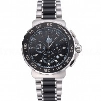 Tag Heuer Formula 1 Chronograph Black Dial Black Bezel Two Tone Stainless Steel Band   622412