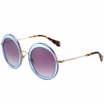 Miu Miu Noir Light Blue Full Circle Round Frames Sunglasses 307884