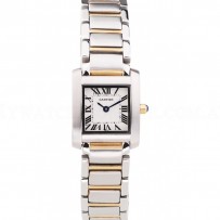 Cartier Tank Francaise 22mm White Dial Stainless Steel Case Two Tone Bracelet