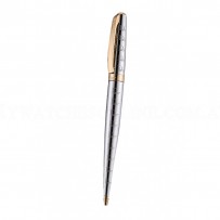 Christian Dior Gold Rimmed Fully Monogramed Silver Ballpoint Pen  622738