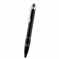 MontBlanc Silver Trimmed Thick Rounded Black Enamel Ballpoint Pen With MB Engraving 98060