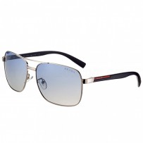 Prada Square Linea Rossa Logo Silver Frame Sunglasses 308221