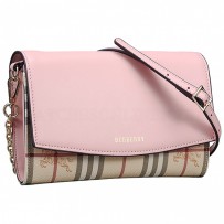 Burberry House Check And Pink Leather Wallet On Chain 18927031