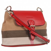 Burberry Canvas Check And Red Leather Crossbody Bag 18926907