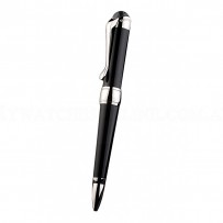 MontBlanc Silver Tipped And Trimmed Black Enamel Ballpoint Pen With MB Engraving