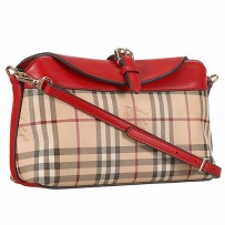 Burberry House Check And Red Leather Shoulder Bag 18926903