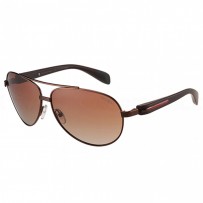 Prada Sporty Linea Rossa Brown Frame Brown Lenses Sunglasses 308155