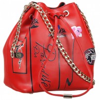 Dior Paradise Bucket Red Printed Gold Chain Handle Bag 18927162