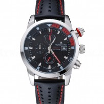 Maurice Lacroix Pontos S Supercharged Black And Red Dial Black Leather Bracelet 1454222
