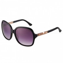 Hermes Large Oversized Black Frame Sunglasses with Metallic Logo 308101