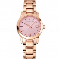 Burberry The City Pink Dial Rose Gold Case And Bracelet
