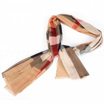 Burberry Lightweight Scarf In Camel Check 621838