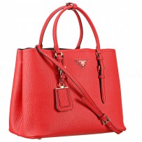 Prada Saffiano Soft Double Bag Red