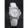 Omega De Ville Chronograph White Dial Stainless Steel Diamond Case White Leather Bracelet  622453