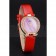 Omega Ladies Watch Pink Dial Gold Case With Diamonds Red Leather Strap  622831