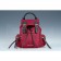 Burberry Medium Backpack Dark Red Nylon Black Leather Trim 18927045