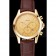 Omega Chronograph Gold Dial Gold Case Brown Leather Strap