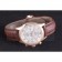 Omega DeVille Rose Gold Bezel with White Dial and Brown Leather Strap  621570