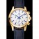 Omega Chronograph White Dial Gold Case Blue Leather Strap