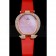 Omega Ladies Watch Pink Dial Gold Case With Diamonds Red Leather Strap  622831