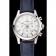 Omega Chronograph White Dial Stainless Steel Case Blue Leather Strap